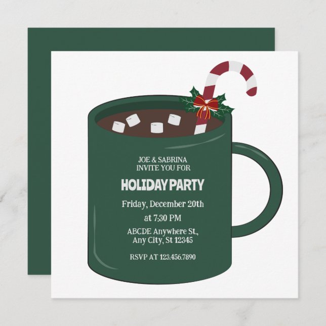 Invitation Bouchon de cacao chaud (Devant / Derrière)