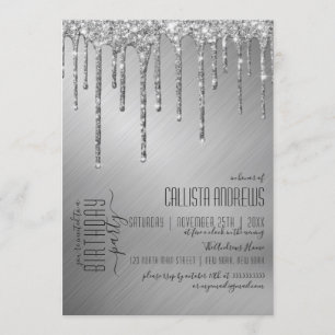 Invitation Bouchons de Parties scintillant argent brillant de