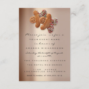 Invitation Bouchons en pain d'épices Rose Gold Christmas Eve