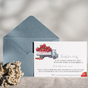 Invitation Boucles de fraises d'aquarelle pour baby shower bé