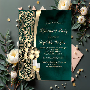 Invitation Boucles d'or en verre, Retraite verte des talons h
