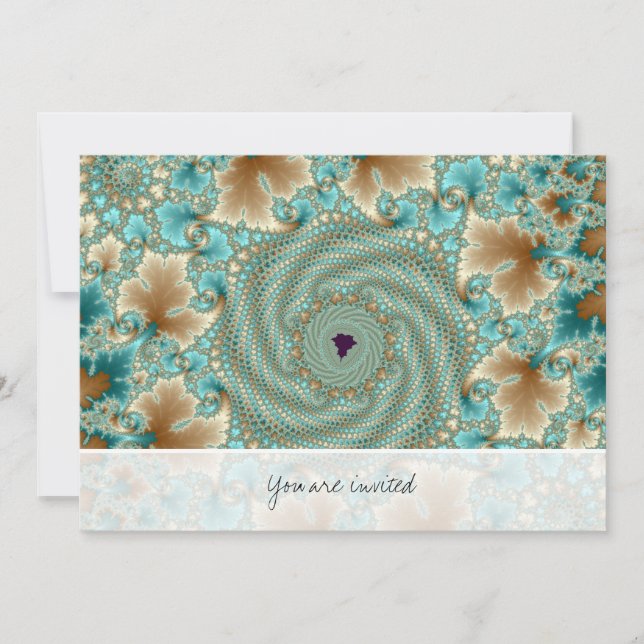 Invitation Boucles feuillues fractées (Devant)