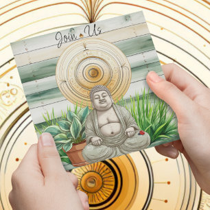 Invitation Bouddha et Ladybug avec Plantes en pointillés