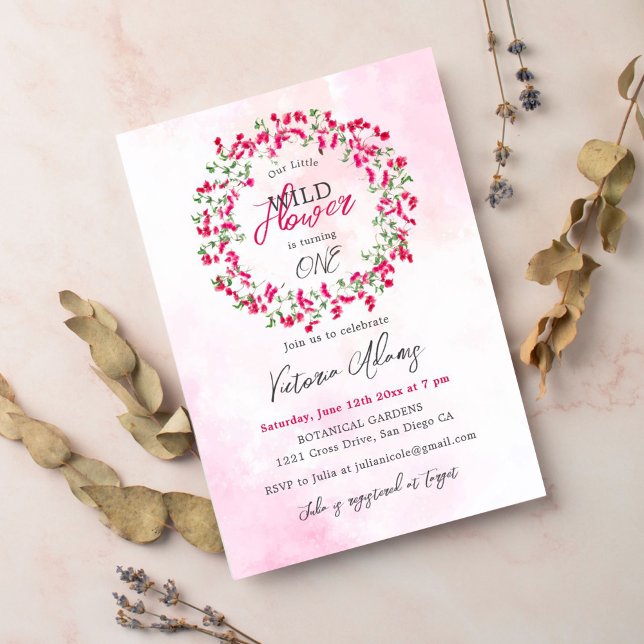 Invitation Bougainvillea Anniversaire de la Forêt Tropicale S (Créateur téléchargé)