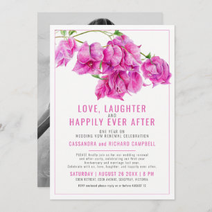 Invitation Bougainvilliers roses mariage voeu renouvellement