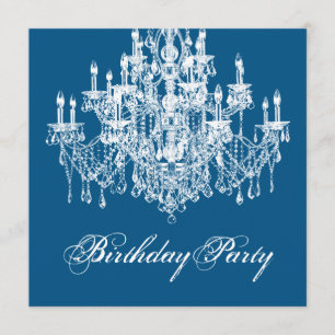 Invitation Bougie Bleue Vintage Fête des 40 ans d'une Femme