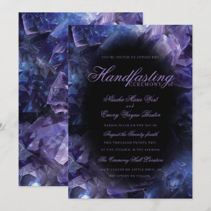 Invitation Bougie de Mariage Main Noire Cristaux de Sorcière