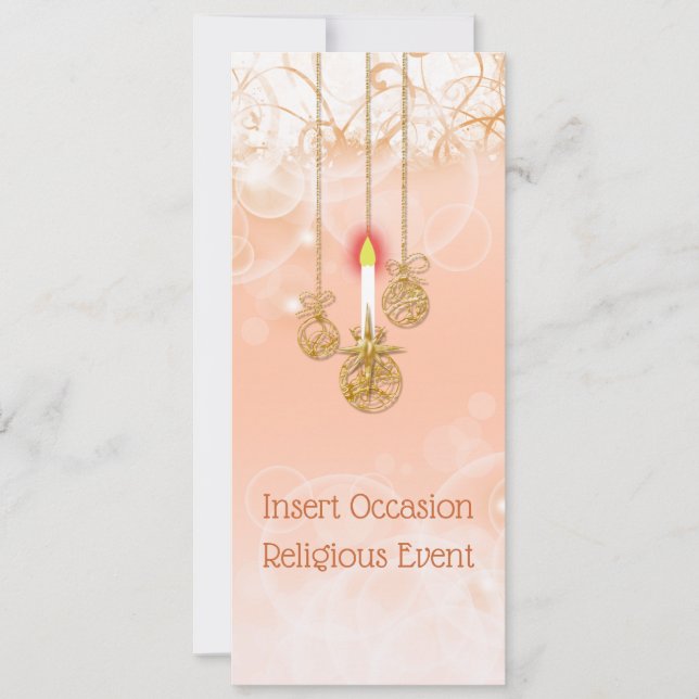 Invitation Bougie de Noël éclairée par bougie florale (Devant)