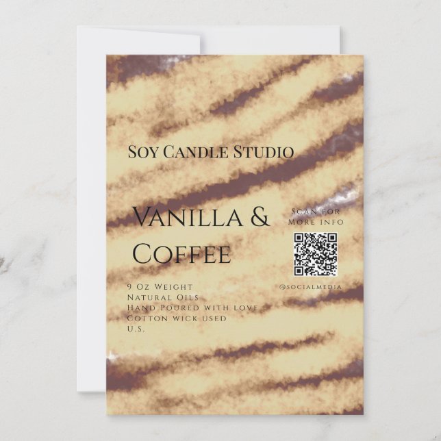 Invitation Bougie de soja vanille ajouter QR businesInvitatio (Devant)