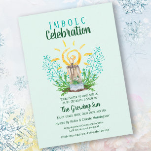 Invitation Bougie Imbolc Cultivant Sun Pagan Celtic Holiday