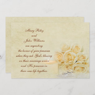 Invitation Bougie mariage et roses