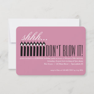 Invitation Bougie Surprise Chut... NE LE SOUFFLE PAS !