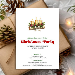 Invitation Bougies de Noël modernes dans le style pinède houx