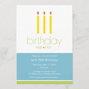 Invitation Bougies d'invitation de fête d'anniversaire