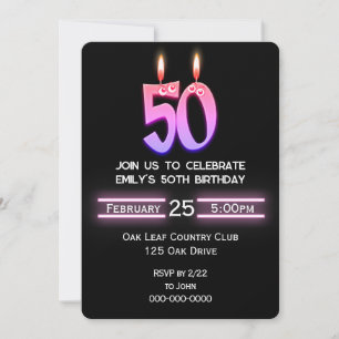Invitation Bougies du 50e anniversaire