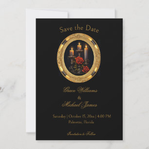 Invitation Bougies Et Roses Gothiques Magnifiques Sauvez La D