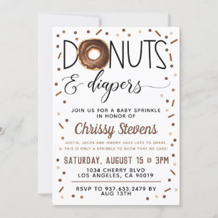 Invitation Bouillie de chocolat Donut Baby Sprinkor Shower In