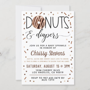 Invitation Bouillie de chocolat Donut Baby Sprinkor Shower In