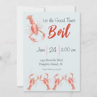 Invitation Bouillon de écrevisses à l'aquarelle