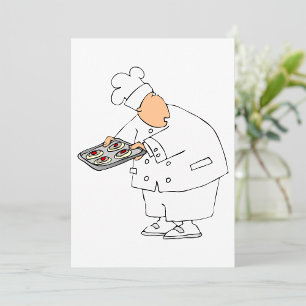 Invitation Boulanger Patissier de Dessin Animé Drôle avec Pla
