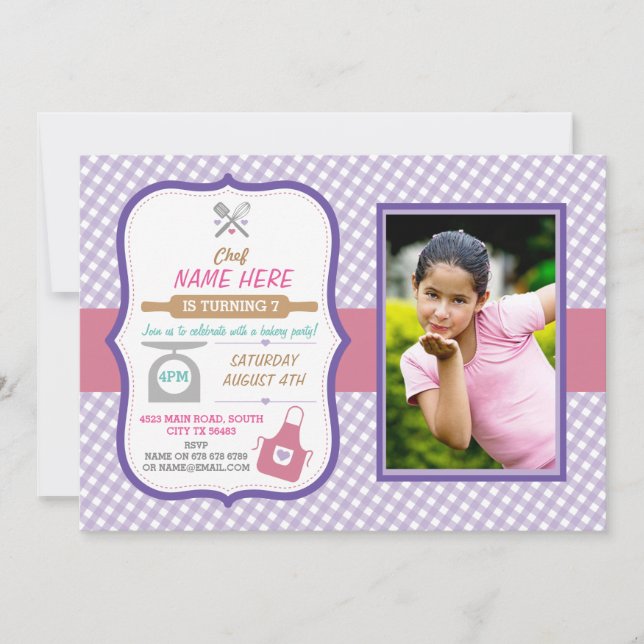 Invitation Boulangerie Baking N'Importe Quel Âge Fête Anniver (Devant)