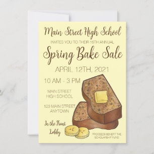 Invitation Boulangerie de pain banane Popup Workshop Vente de