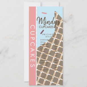 Invitation Boulangerie maison Cupcakes Liste de prix d'envies