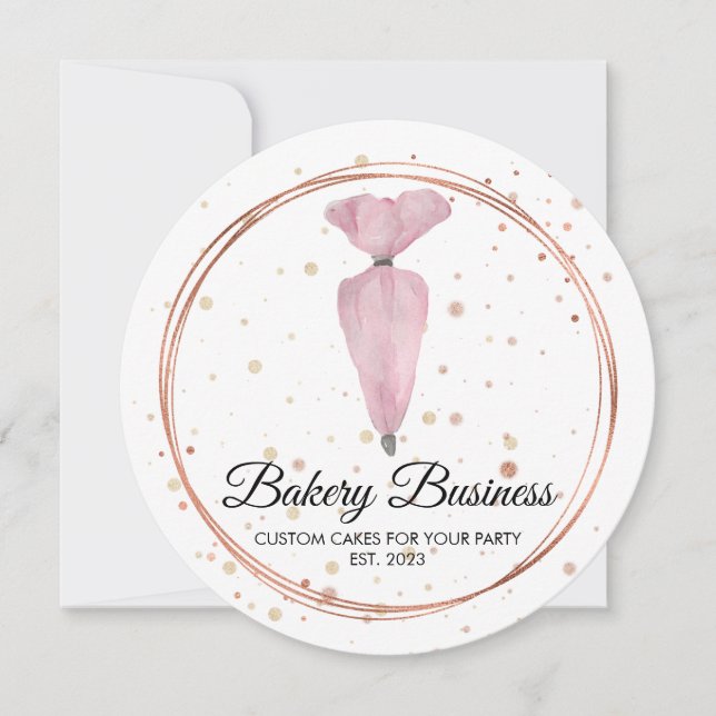 Invitation Boulangerie Pâtisserie Pâtisserie Aquarelle Décor  (Devant)