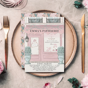 Invitation boulangerie Patisserie Pink Baby shower à proximit