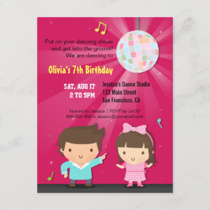Invitation Boule à facettes disco Danse Groove Fête d'anniver