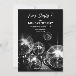 Invitation Boule à facettes Lumières Faisons la fête