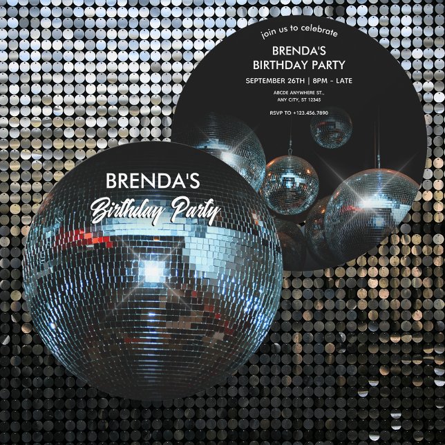 Invitation Boule à facettes Lumières Fête  (Créateur téléchargé)