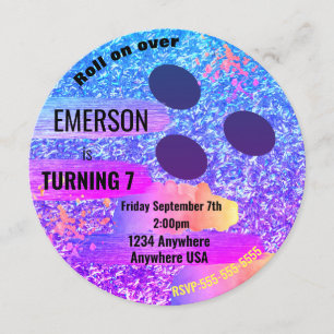 Invitation BOULE de BOWLING de parties scintillantes,