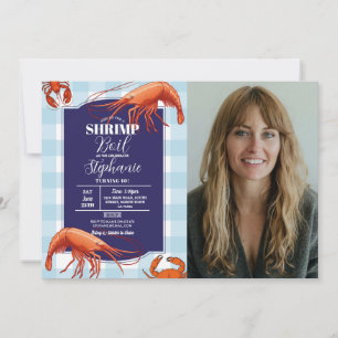 Invitation Boule de crevettes Anniversaire Fête Crabe de frui