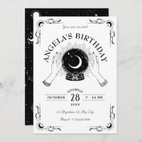 Boule de cristal de lune magique noir et blanc