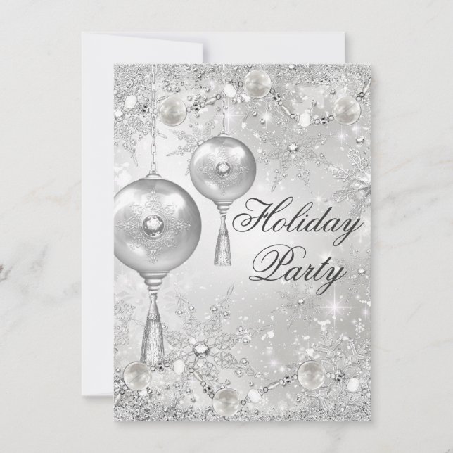 Invitation Boule de cristal et flocons de neige Fête de Noël (Devant)