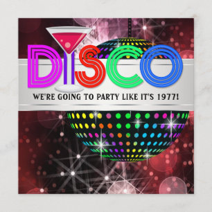 Invitation Boule de disco à miroir Martini Fête