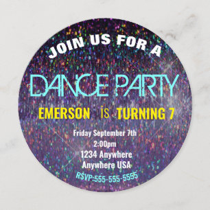 Invitation BOULE de disco, fête d'anniversaire de danse de