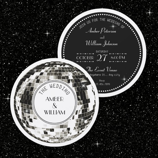 Invitation Boule de disco rétro Mariage (Créateur téléchargé)