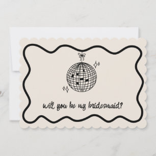 Invitation Boule De Disco Rétro Proposition Demoiselle D'honn