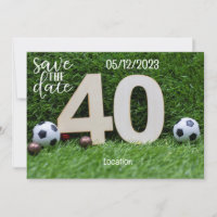 Boule de football Sauvez la date 40e anniversaire