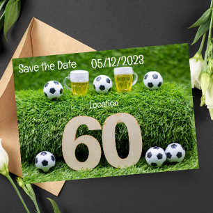 Invitation Boule de football Sauvez la date 60e anniversaire