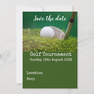 Invitation Boule de golf avec club de golf sur vert enregistr