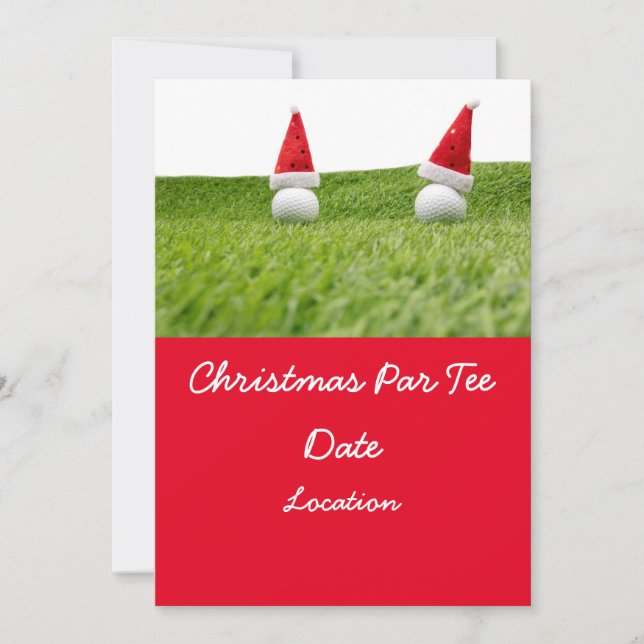 Invitation Boule de golf en vert pour la fête de Noël (Devant)
