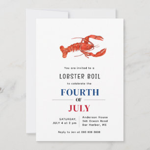 Invitation Boule de homard 4 juillet fête