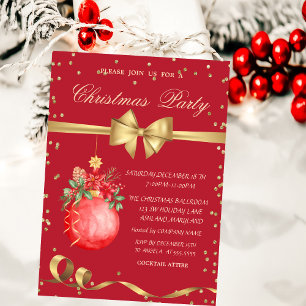 Invitation Boule de Noël à l'aquarelle Fête de Noël