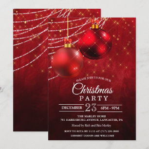 Invitation Boule de Noël de Fêtes de Fin d'Année