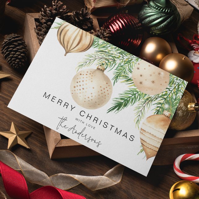 Invitation Boule de Noël en or moderne  (Créateur téléchargé)