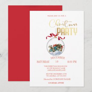 Invitation Boule de Noël Entreprise de voiture rétro Fête de