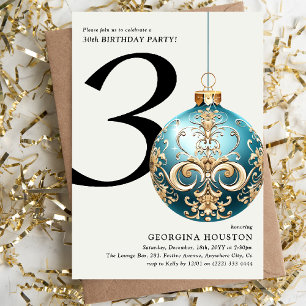Invitation Boule de Noël festive pour une fête d'anniversaire